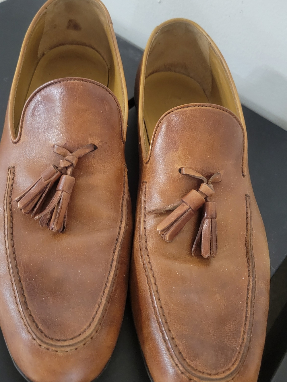 Men's Tassel Leather Loafers in Brown